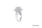 14K White Gold Diamond Round Cut Halo Engagement Ring (1.00 ct)